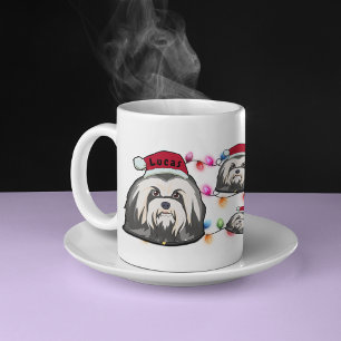 Custom Christmas Havanese Head Santa Hat Dog Kaffeetasse