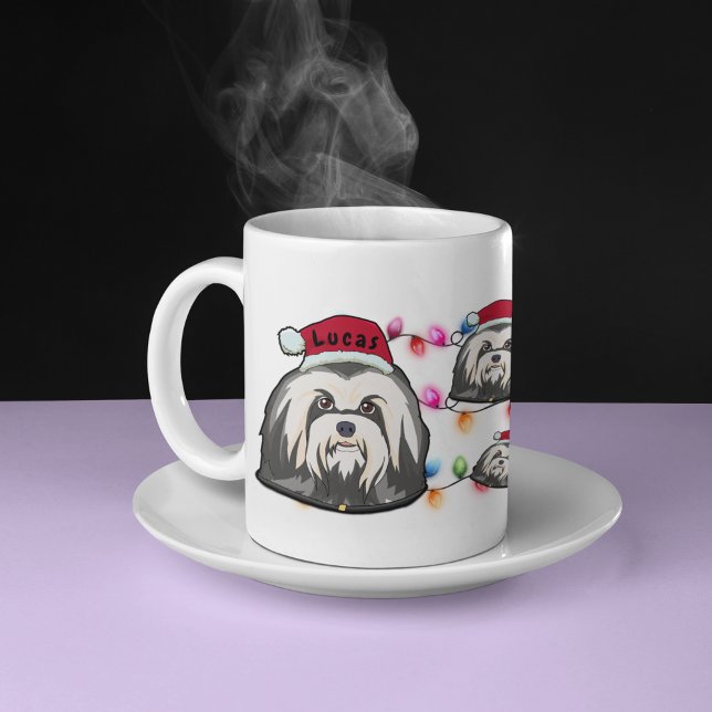 Custom Christmas Havanese Head Weihnachtsmannmütze Kaffeetasse (Von Creator hochgeladen)