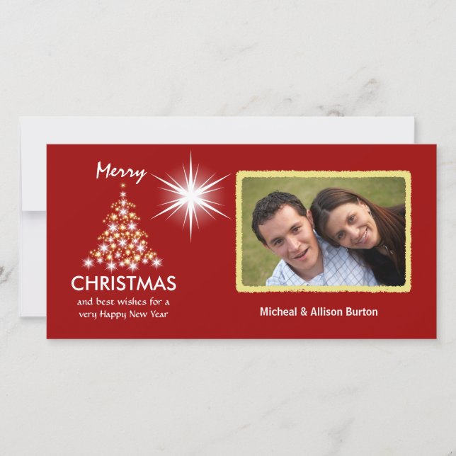 Custom Christmas Holiday Foto Cards Feiertagskarte (Vorderseite)