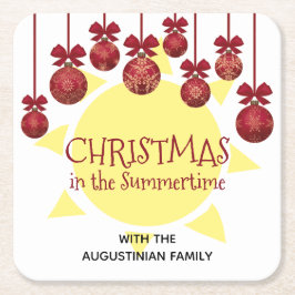 Custom CHRISTMAS IN THE SUMMERTIME Rechteckiger Pappuntersetzer