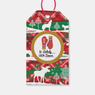 Custom Christmas Kariert Gift Tag Geschenkanhänger