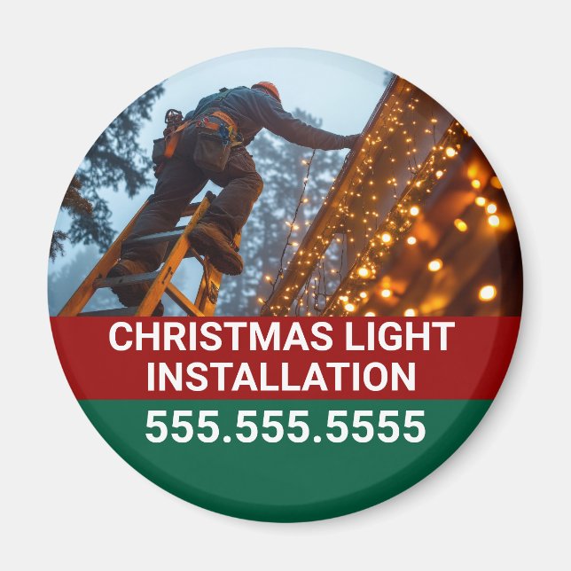 Custom Christmas Light Installation Company Magnet (Vorne)