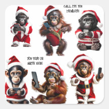 Custom Christmas Monkey Primat Ape Funny Call
