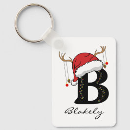 Custom Christmas Monogram Keychain for Friends Schlüsselanhänger