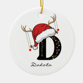 Custom Christmas Monogram Ornament for Friends