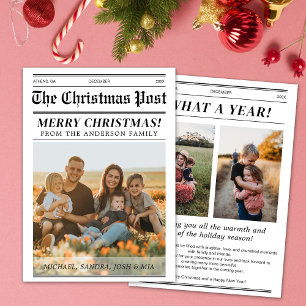 Custom Christmas Newspaper Cover Greetings Einladung