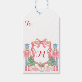 Custom Christmas Nutcracker Gift Tag mit Monogram Geschenkanhänger