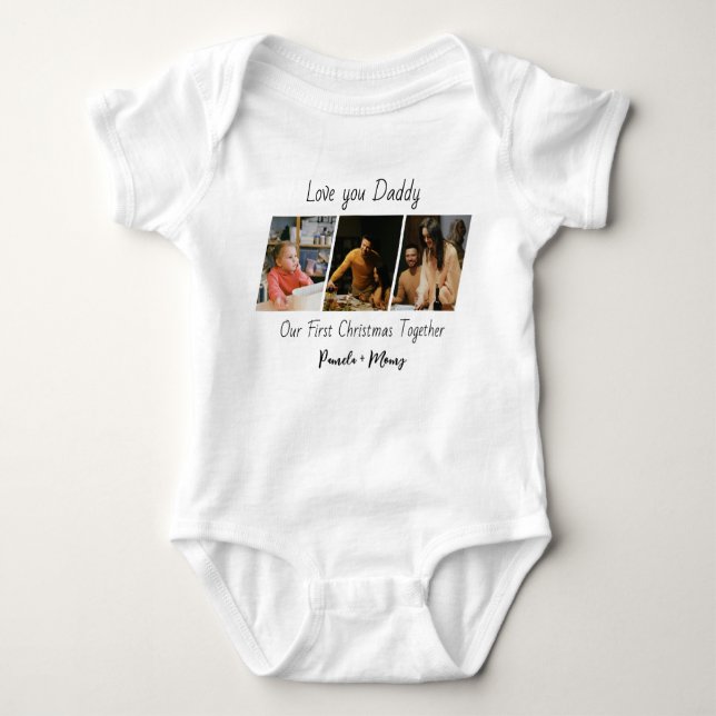 Custom Christmas Photo Baby Bodysuit  Baby Strampler (Vorderseite)