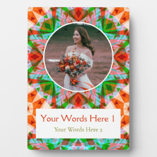 Custom Christmas Red Green Star Wedding Newlyweds Fotoplatte