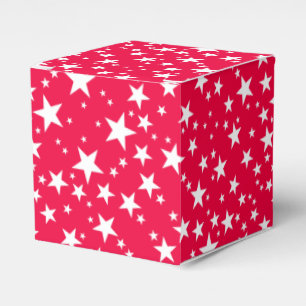 Custom Christmas Red White Stars Elegante Geschenkschachtel