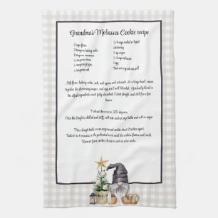 Custom Christmas Rezept Keepake Wasserfarbengenom Geschirrtuch