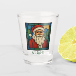 Custom Christmas Santa Art Deco Stained Glass Schnapsglas