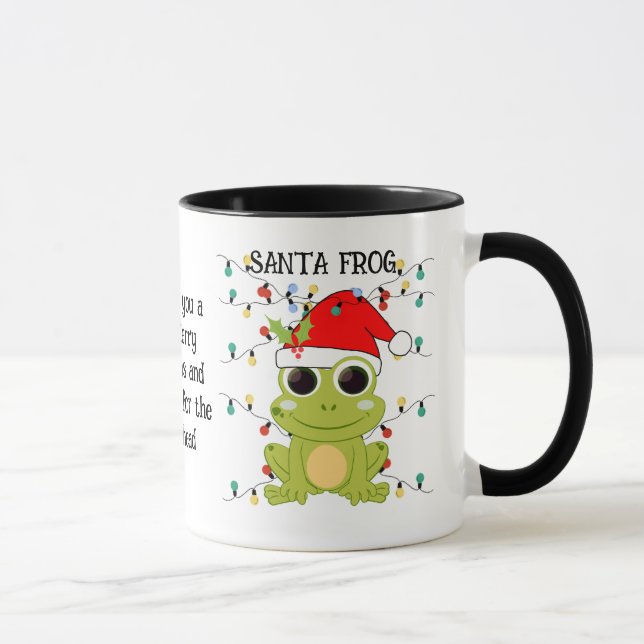Custom Christmas SANTA FROG Tasse (Rechts)