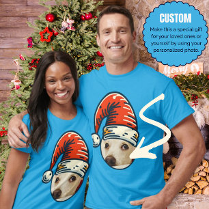 Custom Christmas Santa Personalisiert Foto T-Shirt