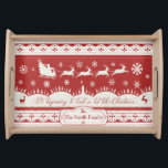 Custom Christmas Santa Sleigh Serviertablett<br><div class="desc">Das Weihnachtsgeschenk macht das Weihnachtsmann-Serviertablett zu einem personalisierten Familiengeschenk.</div>