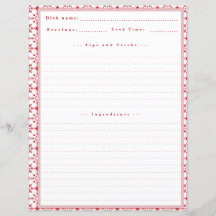 Custom Christmas Snowflake Rezept Card für Binder