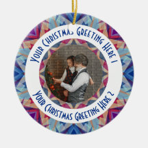 Custom Christmas Star Jolly Blue Foto Gruß