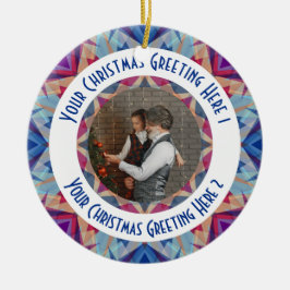 Custom Christmas Star Jolly Blue Foto Gruß Keramik Ornament