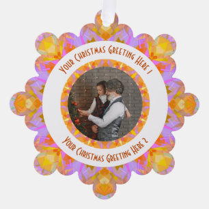 Custom Christmas Star Jolly Pink Foto Gruß Ornament Karte