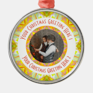 Custom Christmas Star Jolly Yellow Foto Gruß Ornament Aus Metall