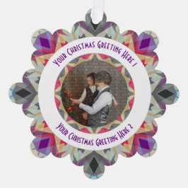 Custom Christmas Star Modernes Graues Foto Gruß Ornament Karte