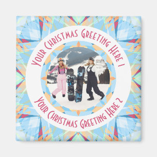 Custom Christmas Star Winter Blue Foto Gruß Magnet