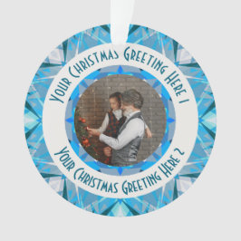 Custom Christmas Star Winter Blue Foto Gruß Ornament