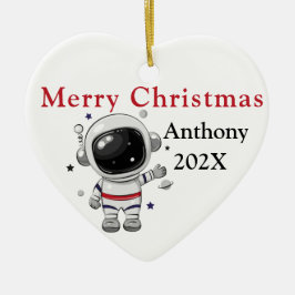 Custom Christmas Tree Astronaut Keramik Ornament