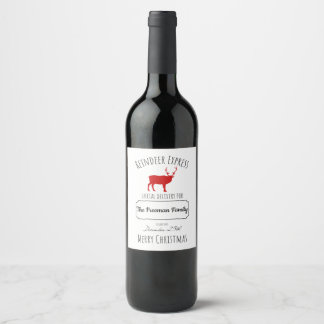 Custom Christmas Wine Label Geschenk Rentier Expre Weinetikett