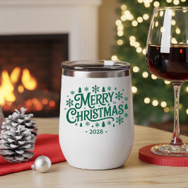 Custom Christmas wine tumbler gift for her or him