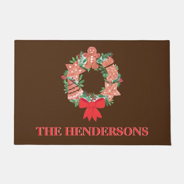 Custom Christmas Wreath Fußmatte (Vorderseite)