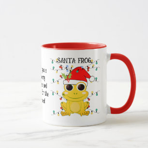 Custom Christmas Yellow SANTA FROG Tasse