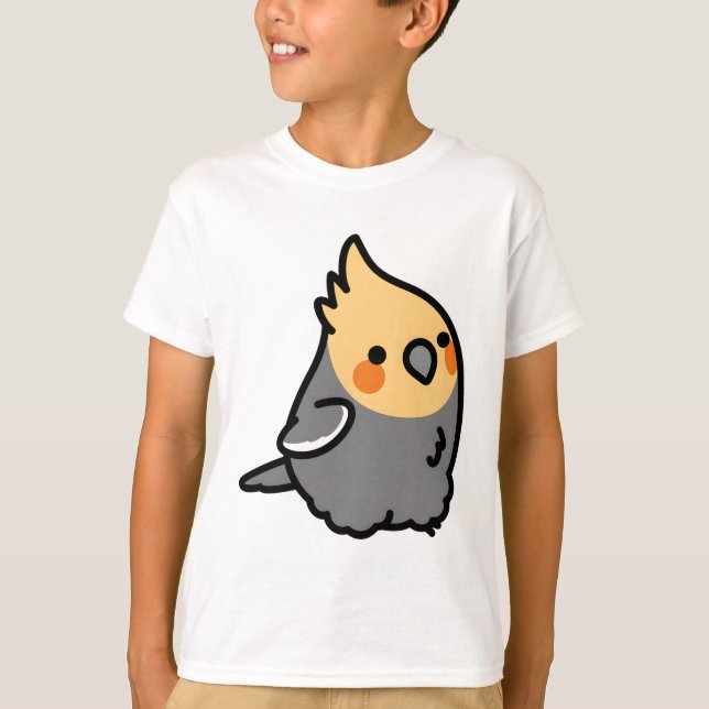 Custom Chubby Fuzzy Cockatiel T-Shirt (Vorderseite)