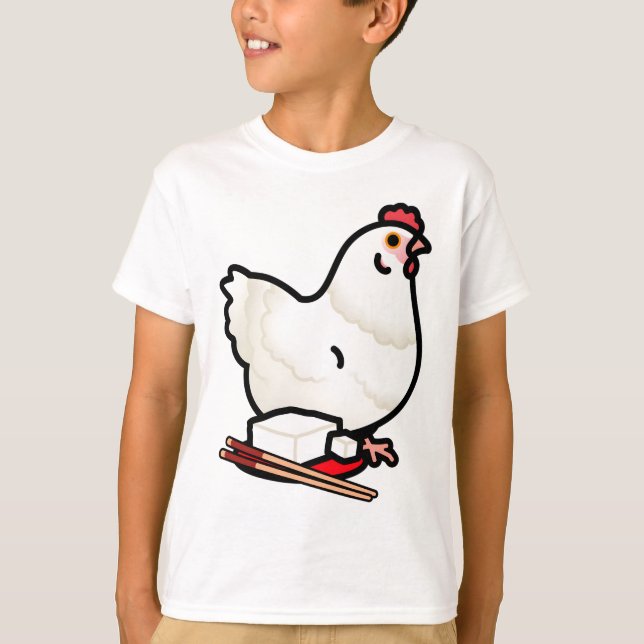 Custom Chubby White Tofu Huhn T-Shirt (Vorderseite)