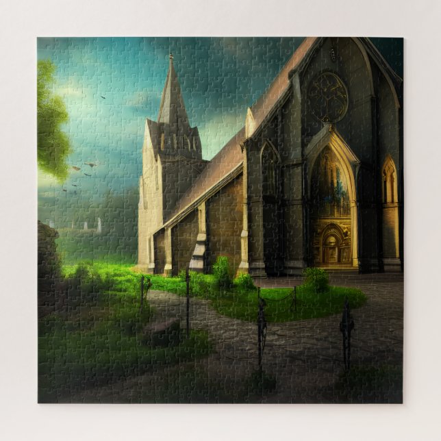 Custom Church Fantasy Art 02 Puzzle (Vertikal)
