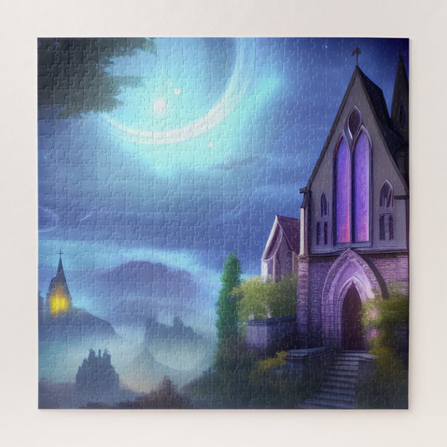 Custom Church Fantasy Art 06 Jigsaw Puzzle (Vertikal)