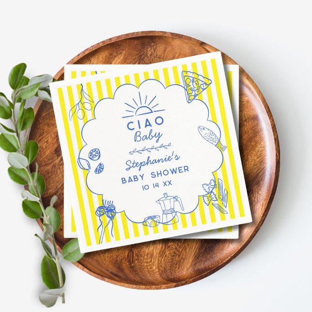 Custom Ciao Baby Italienisches Themed Baby Dusche  Serviette (Von Creator hochgeladen)