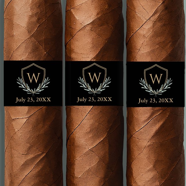 Custom Cigar Band mit Monogram Wappen (Wedding or party favors idea.)