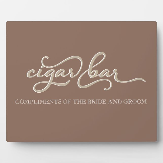 Custom Cigar Bar Wedding Sign Fotoplatte (Vorderseite)