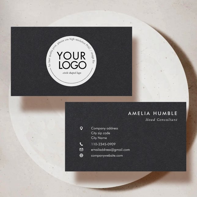 Custom Circle Logo Modern Business card template Visitenkarte (Von Creator hochgeladen)