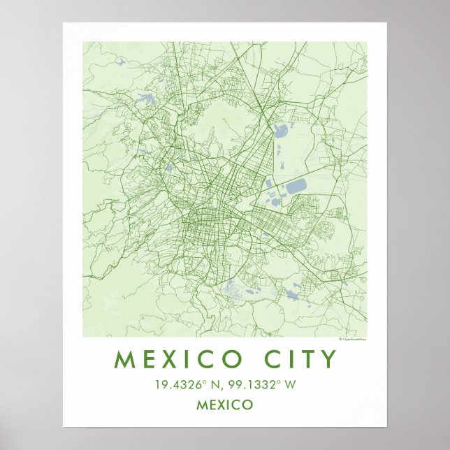 Custom City Map Mexico Wall Art Poster (Vorne)