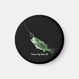 CUSTOM CITY NAME BASS HIER FISHY STRIKING ID MAGNET