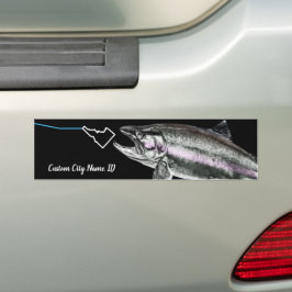 CUSTOM CITY NAME STEELHEAD HIER FISCHY FISHY STK I AUTOAUFKLEBER