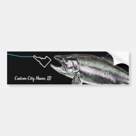 CUSTOM CITY NAME STEELHEAD HIER FISCHY FISHY STK I AUTOAUFKLEBER