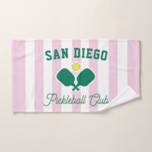 Custom City Pickleball Preppy Sports Hand Towel