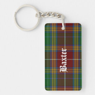 Custom Clan Baxter Tartan Karierte Schlüsselkette Schlüsselanhänger