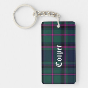 Custom Clan Cooper Tartan Karierte Schlüsselkette Schlüsselanhänger