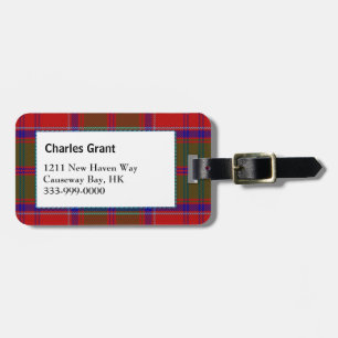 Custom Clan Grant Tartan Kariert Luggage Tag Gepäckanhänger
