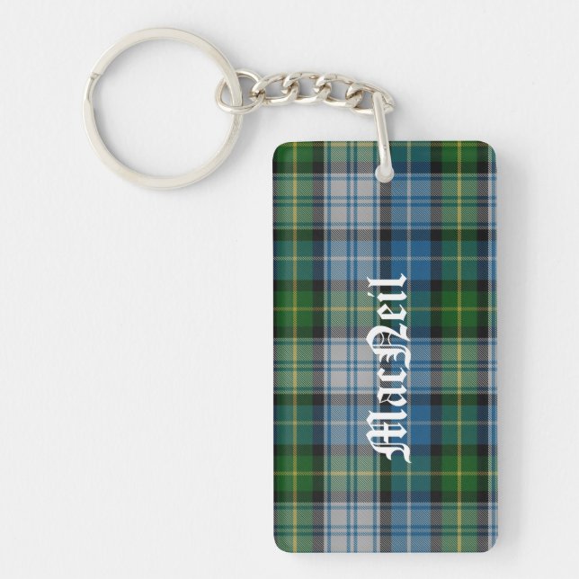 Custom Clan MacNeil Tartan Kariert Key Chain Schlüsselanhänger (Vorderseite)