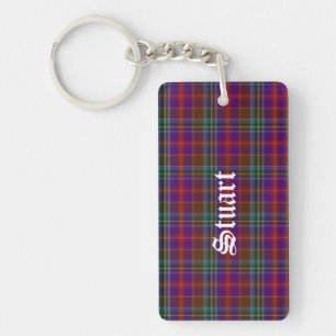 Custom Clan Stuart Tartan Karierte Schlüsselkette Schlüsselanhänger